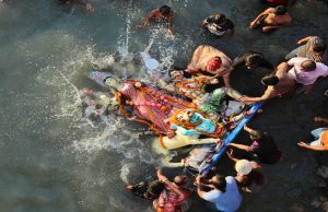 Durga Puja ends with immersion of idols